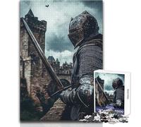Puzzle de 1000 pièces représentant Un Chevalier médiéval de Garde Jeu de réflexion stratégique et d'apprentissage pour Adultes et Symbolique pour Toutes Les Occasions Dimensions:38x52cm