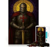 Puzzle de 1000 pièces représentant Un Chevalier templier avec épée et auréole idéal pour Adultes Ce Puzzle créatif à Assembler Lentement Vous permettra de Vous détendre et de Prendre Plaisir