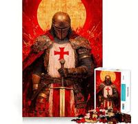 Puzzle de 1000 pièces représentant Un Chevalier templier, idéal pour Les Adolescents Jeu cognitif et Silencieux, avec Bords de qualité supérieure Cadeau de Noël 38x52cm