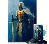 Puzzle de 1000 pièces représentant Un Chevalier templier, idéal pour Les Adolescents Jeu de réflexion Simple et Amusant, découpe précise, Cadeau du Père Noël 38x52cm