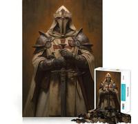 Puzzle de 1000 pièces représentant Un Chevalier templier, idéal pour Les Adolescents Jeu de réflexion Simple et Amusant, découpe précise, Cadeau du Père Noël 50x75cm