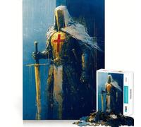 Puzzle de 1000 pièces représentant Un Chevalier templier, pour Adultes, Jeu de logique Stimulant, Anti-anxiété, Bords Transparents, pour Les fêtes 50x75cm