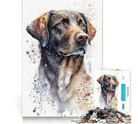 Puzzle de 1000 pièces représentant Un Chien à l'aquarelle,idéal pour Les Adolescents activité ludique et stimulante de Haute précision,découpe précise et apaisante pour Une Pause mentale (38x26cm)
