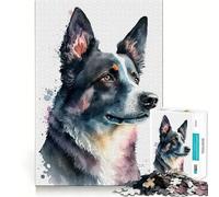 Puzzle de 1000 pièces représentant Un Chien à l'aquarelle,idéal pour Les Adolescents Développe Les capacités mentales,pièces de Taille Uniforme et précises,activité relaxante à Faire à l'intérieur