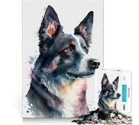 Puzzle de 1000 pièces représentant Un Chien à l'aquarelle Jeu de développement cognitif Surface Lisse sans bavures Activité relaxante en Groupe à l'intérieur (50x75cm)