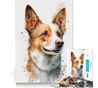 Puzzle de 1000 pièces représentant Un Chien à l'aquarelle Stimule l'esprit Découpe Nette Composants Robustes Un Divertissement captivant pour des Moments de détente à la Maison (38x26cm)