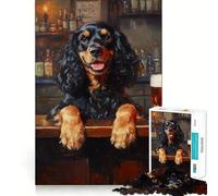 Puzzle de 1000 pièces représentant Un Chien au Bar,Finitions soignées,Jeu de réflexion et de détente,Cadeau Artistique de Noël (38x26cm)