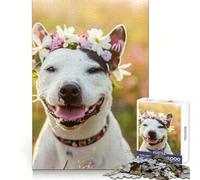 Puzzle de 1000 pièces représentant Un Chien Bull Terrier pour Adultes Un Cadeau Original et Stimulant pour Le Bien-être cérébral,Les Loisirs et Une Belle décoration (50x75cm)