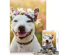Puzzle de 1000 pièces représentant Un Chien Bull Terrier pour Adultes Un Cadeau Original et Stimulant pour Le Bien-être cérébral,Les Loisirs et Une Belle décoration (38x26cm)