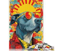 Puzzle de 1000 pièces représentant Un Chien Cool avec des Lunettes de Soleil, en Bois, pour Adultes et Enfants. Casse-tête et Puzzle Stimulant. 1000 pièces (75 x 50 cm).