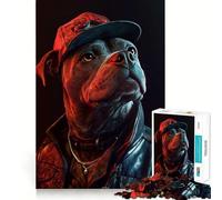 Puzzle de 1000 pièces représentant Un Chien Cyberpunk néon, idéal pour Les Adolescents Jeu de logique Solide, Amusant à Partager, Bords Nets, Joli Cadeau (38x52cm)