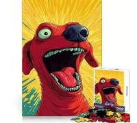 Puzzle de 1000 pièces représentant Un Chien de Dessin animé à la Gueule Ouverte Stimulation mentale Apaisant Découpe Lisse Cadeau d'anniversaire (38x26cm)