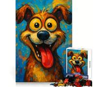 Puzzle de 1000 pièces représentant Un Chien de Dessin animé aux Grands Yeux, idéal pour Les Adolescents Stimule la mémoire, favorise la détente, Finitions soignées et Joyeux Noël (50x75cm)