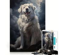 Puzzle de 1000 pièces représentant Un Chien de Montagne des Pyrénées, idéal pour Adultes Un Jeu d'éveil cérébral Relaxant et Amusant, Parfait comme Cadeau de Noël (38x26cm)