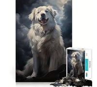Puzzle de 1000 pièces représentant Un Chien de Montagne des Pyrénées, idéal pour Adultes Un Puzzle Relaxant et agréable à Assembler, Parfait comme Cadeau de Noël (38x52cm)