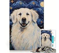 Puzzle de 1000 pièces représentant Un Chien de Montagne des Pyrénées, idéal pour Les Adultes Un Casse-tête Relaxant et agréable à Assembler Cadeau Parfait (50x75cm)