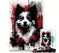 Puzzle de 1000 pièces représentant Un Chien Esquimau américain Adulte Jeu de mémoire et de Concentration Format Compact,sans Espace,idéal pour des Moments de Jeu en Famille (38x26cm)