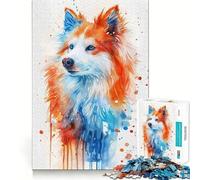 Puzzle de 1000 pièces représentant Un Chien Esquimau américain Adulte Jeu de Rappel Amusant,qualité supérieure,découpé au Laser Un Moment de Calme et d'exercice Mental à Faire à la Maison (50x75cm)
