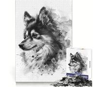 Puzzle de 1000 pièces représentant Un Chien Esquimau américain, idéal pour Adultes, Stimulant la réflexion et la détente, avec Un système de Verrouillage Solide Cadeau de Noël élégant (50x75cm)