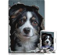 Puzzle de 1000 pièces représentant Un Chien Qui Regarde à Travers Un Trou Jeu éducatif et Amusant, idéal comme Cadeau attentionné pour Toutes Les Occasions Dimensions:38x26cm