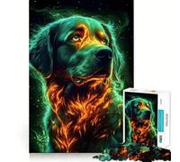 Puzzle de 1000 pièces représentant Un Chien Retriever en Flammes Un Puzzle Difficile pour Adultes pour stimuler l'intelligence et Passer Un Moment agréable Qualité et découpe exceptionnelles Cadeau
