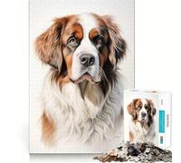 Puzzle de 1000 pièces représentant Un Chien Saint-Bernard, idéal pour Adultes et Adolescents Jeu de réflexion apaisant, découpe précise, Cadeau de Noël 50x75cm