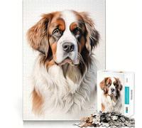 Puzzle de 1000 pièces représentant Un Chien Saint-Bernard, idéal pour Les Adolescents Jeu de logique, Passe-Temps Calme, découpe précise, Cadeau raffiné 38x52cm