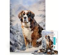 Puzzle de 1000 pièces représentant Un Chien Saint-Bernard, pour Adultes, idéal pour se détendre et stimuler Son Cerveau (38x26cm) Un Cadeau Charmant et Relaxant