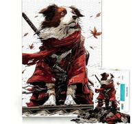 Puzzle de 1000 pièces représentant Un Chien samouraï avec Katana et Kimono idéal pour Les Adolescents Jeu de logique et de Divertissement d'intérieur Bordure de qualité supérieure Cadeau mémorable