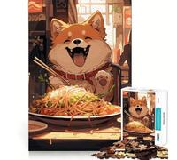 Puzzle de 1000 pièces représentant Un Chien Shiba Ramen, idéal pour Adultes Jeu Intelligent et Amusant, Motif Assembler, Cadeau précieux (38x52cm)