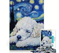 Puzzle de 1000 pièces représentant Un Chiot Caniche Blanc endormi,idéal pour Les Adultes Jeu de Concentration,découpe de précision,Bords Lisses,défi Amusant pour Passer Le Temps (38x26cm)