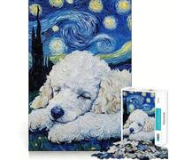 Puzzle de 1000 pièces représentant Un Chiot Caniche Blanc endormi,idéal pour stimuler l'esprit et se divertir Pièces nettes et sans bavures Activité de Groupe réconfortante (38x52cm)