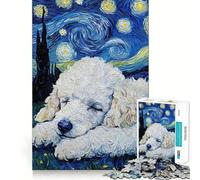 Puzzle de 1000 pièces représentant Un Chiot Caniche Blanc endormi Jeu de Concentration mentale Découpe de précision Bords Lisses Jeu de Construction de Liens significatifs (50x75cm)
