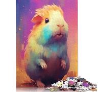 Puzzle de 1000 pièces représentant Un Cochon d'Inde - Puzzle en Bois de 1000 pièces (75 x 50 cm) pour Adultes et familles - Idée Cadeau pour Enfants