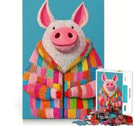 Puzzle de 1000 pièces représentant Un Cochon en Patchwork, idéal pour Les Adultes Motif Animalier Tendance Découpe Parfaite Cadeau créatif et Facile à Comprendre (38x26cm)