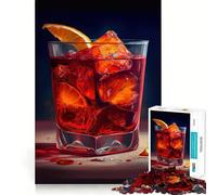 Puzzle de 1000 pièces représentant Un Cocktail Negroni (50x75cm), idéal pour Les Adolescents, pour stimuler la mémoire et Lutter Contre Le Stress Décoration Murale