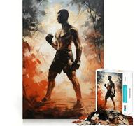 Puzzle de 1000 pièces représentant Un Combattant de Muay Thai, idéal pour Les Adolescents, pour renforcer Leur mémoire, se détendre à la Maison, Bords Nets, Un Cadeau précieux (50x75cm)