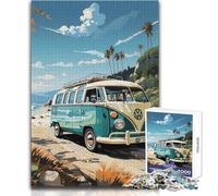 Puzzle de 1000 pièces représentant Un Combi VW rétro,idéal pour Les Adolescents en quête de Voyages à la Plage Jeu éducatif et Stimulant la logique Cadeau Parfait pour Toutes Les Occasions 50x75cm