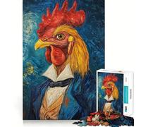 Puzzle de 1000 pièces représentant Un Coq Bleu idéal pour Les Adultes Ce Puzzle de 38x52cm Offre Un Support de création Artistique et Permet de développer sa mémoire et de se détendre