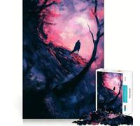 Puzzle de 1000 pièces représentant Un Corbeau dans Une forêt Sombre, pour Adultes, Think Smart Toy Family Joy, découpe précise, œuvre d'art (38x52cm)