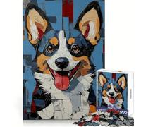 Puzzle de 1000 pièces représentant Un Corgi Souriant pour Adultes Jeu de logique et de résolution d'énigmes Anti-Stress Découpe précise Liste de souhaits du Père Noël 50x75cm