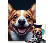 Puzzle de 1000 pièces représentant Un Corgi Souriant, pour Adultes, Jeu de logique, Jeu d'intérieur, découpe de précision, Cadeau précieux 38x52cm