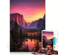 Puzzle de 1000 pièces représentant Un Coucher de Soleil dans la vallée de Yosemite,idéal pour Les Adultes Jeu de mémoire de qualité Professionnelle,activité de découpage conviviale et chaleureuse