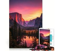 Puzzle de 1000 pièces représentant Un Coucher de Soleil dans la vallée de Yosemite Un Jeu de réflexion Amusant et Stimulant,avec des pièces précises et Un Assemblage sans Couture,idéal