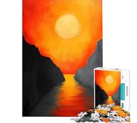 Puzzle de 1000 pièces représentant Un Coucher de Soleil Entre des falaises Un défi à relever mais Un Jouet Amusant et Humoristique à décorer au Mur pour Les Enfants de 14 Ans et Plus (38x52cm)