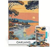 Puzzle de 1000 pièces représentant Un Coucher de Soleil sur la mer à Oakland, idéal pour Adultes Stimule la mémoire, se détend et s'amuse Finitions précises Un Cadeau Parfait (50x75cm)