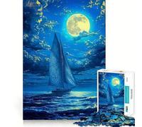 Puzzle de 1000 pièces représentant Un Coucher de Soleil sur Un voilier, pour Adultes Jeu Amusant et ludique, décoration Murale aux Bords Lisses (38x52cm)