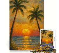 Puzzle de 1000 pièces représentant Un Coucher de Soleil Tropical et des Palmiers idéal pour Adultes Ce Puzzle stimule l'esprit d'analyse Offre Un Moment de détente et constitue de Saison idéal
