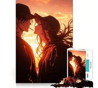 Puzzle de 1000 pièces représentant Un Couple d'amoureux d'anime Jeu de réflexion créatif Découpe Nette Composants Robustes Idéal pour Les Voyages (38x26cm)