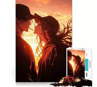 Puzzle de 1000 pièces représentant Un Couple d'amoureux d'anime Jeu de réflexion créatif Découpe Nette Composants Robustes Idéal pour Les Voyages (38x52cm)